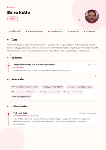 Kaptan Cv Örnekleri cv indir